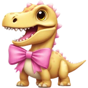 Dino with a pink bow sticker