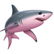 pink shark  sticker