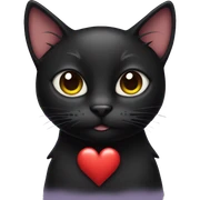 Black cat with heart  sticker