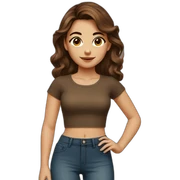 Brown hair brown eye crop top sticker