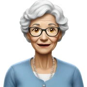 3d hyper realistic senior woman drawing  sticker