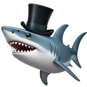 Shark with a top hat sticker