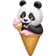Panda eating ice cream sticker