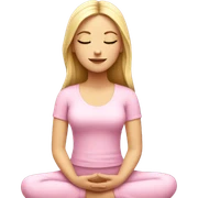 White girl  meditating with flowers wearing pink  sticker