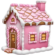 A pink gingerbread house sticker