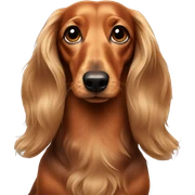 Long haired dachshund  sticker