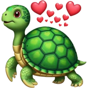 Turtle with hearts sticker