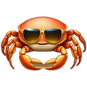 crab with sunglasses  with golden chain  sticker