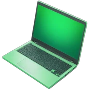 laptop in green sticker
