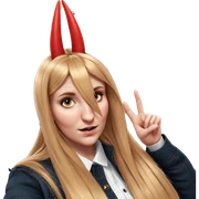 blonde girl with red horns sticker