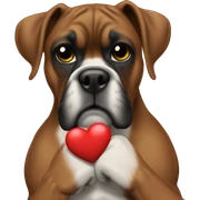 Boxer with heart  sticker