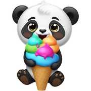 Panda eating ice cream sticker
