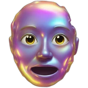 Trippy melting face holographic sticker