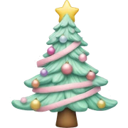 Pastel Christmas tree sticker