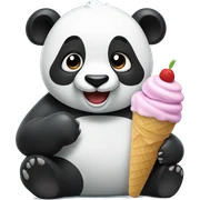 Panda eating ice cream sticker