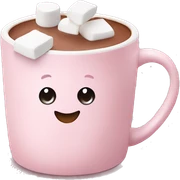 Light Pink mug of hot chocolate with marshmallows  sticker