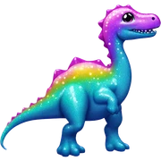 Lisa frank glitter pretty water dinosaur with fins and pearls sticker
