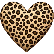 leopard print heart sticker