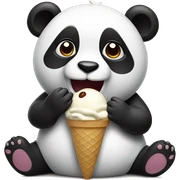 Panda eating ice cream sticker