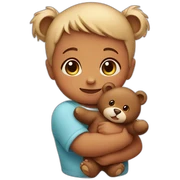 Baby holding a bear sticker
