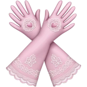 Pair of women’s pale pink opera gloves, lace sticker