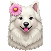 White Shepherd more flower pink  sticker