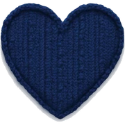 Navy blue knitted heart  sticker