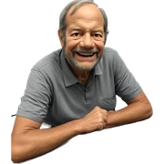 smiling old man with cake sticker
