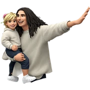 boys with smiles and flowers sticker
