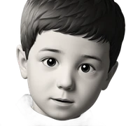 monochrome portrait of a boy sticker