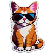 Cat with sunglasses sticker