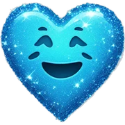 Sparkle blue heart sticker