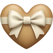 white heart with beige bow sticker
