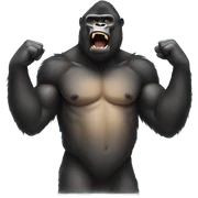 Gorilla beating chest sticker