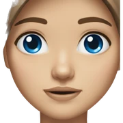 Pretty girl brown hair blue eyes sticker