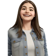smiling girl in denim jacket sticker