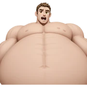 muscular male looking up sticker