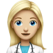 blonde girl with blue eyes doctor sticker
