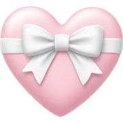 Pastel pink heart with white bow sticker