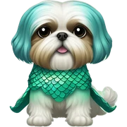 Shih tzu wearing a mermaid tail  sticker