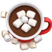 Light red mug of hot chocolate with marshmallows  sticker