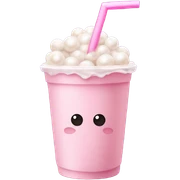 Pink milk tea with pearls sticker