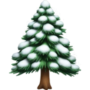 pine tree has snow sticker