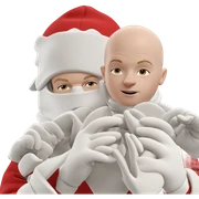 bald boy with gloves hat sticker