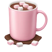 Light Pink mug of hot chocolate with marshmallows  sticker