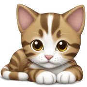 Brown and white tabby kitten laying down sticker