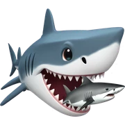 Shark eating a shark sticker