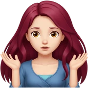 Beautiful long burgundy haired girl, shrugging shoulders sticker