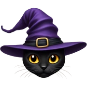 Black cat with witch hat sticker