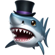 Shark with a top hat sticker